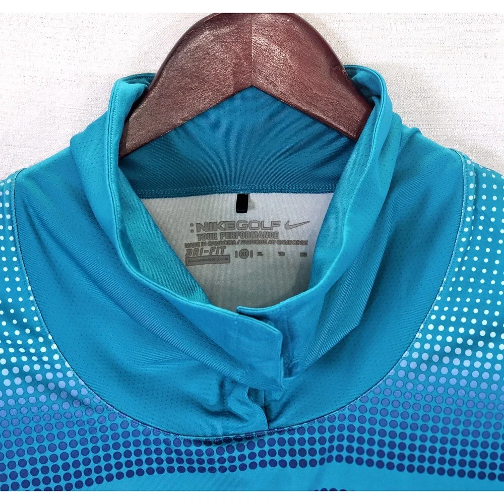 Nike Golf Tour Performance Dri-Fit Men's XL Polo Lightweight Stretch Blue Teal